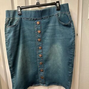 Classic Blue Denim Pencil Skirt